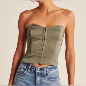 Abercrombie & Fitch Women's Green Satin Corset